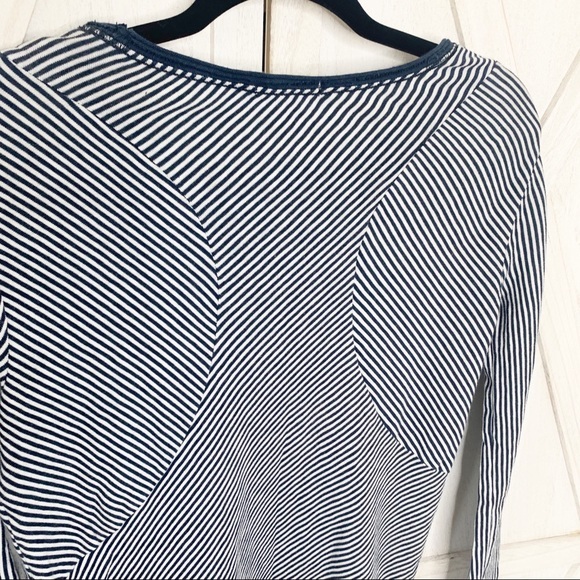Rag & Bone Striped Knit T-shirt Long Sleeve Pullover Navy Blue White Dre… - Picture 8 of 13